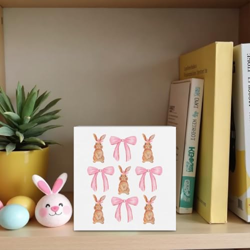 Pink-Bunny-Decor-Easter-Decorations-Easter-Decor-Pink-Bow-Decor-Home-Farmhouse-Office-Bedroom-Church-Decor-Rustic-Rabbit-Wooden-Box-Block-Plaque-Wooden-Box-Sign-for-Desk-Table-Bookshelf-Tabletop Pink Bunny Decor Easter Decorations Easter Decor Pink Bow Decor Home Farmhouse Office Bedroom Church Decor Rustic Rabbit Wooden Box Block Plaque Wooden Box Sign for Desk Table Bookshelf Tabletop