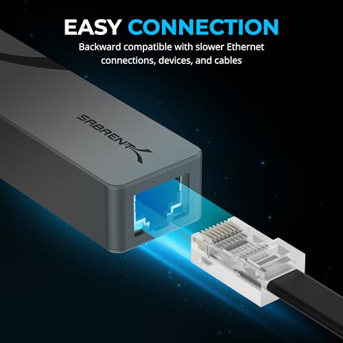 Image of SABRENT USB 3.0 to 2.5 Gigabit Ethernet Adapter - USB-A to 2.5GbE Network Adapter, Aluminum Housing, Plug-and-Play, Backward Compatible with 10 /100 /1000 /2500 Mbps, Bus Powered (NT-UA25)