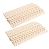 DOITOOL 150 Unidades Varillas de Madera Sin Acabado para Manualidades Palos Redondos Naturales de Madera Dura para Proyectos DIY Soporte para Pasteles y Palitos de Helado