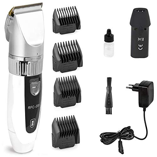 Preisvergleich Produktbild Ceramics RFC-208B Haarschneider - elektrische Haarschneidemaschine mit Turbo-Sense-Technology und 4 Aufsätzen für 25 Schnittlängen - Herren Haartrimmer drahtlos, wiederaufladbar, leise (Weiß)
