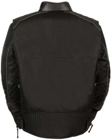 MEN'S MOTORCYCLE VENTED NYLON TEXTILE SCOOTER W/LEATHER TRIMMING BLACK NEW (3XL)