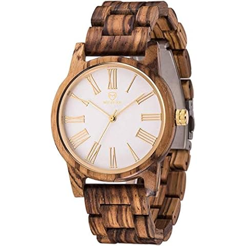 MUJUZE Watch Strap 20mm,1002 Wooden Watch Link Watch Straps Cover