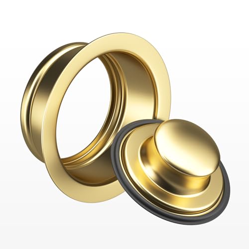 Kitchen Sink Garbage Disposal Flange and Sink Stopper,fit Stainless Steel 3-1/2 inch Standard Sink Drain Opening Kitchen Sink Replacement Accessories (Gold Bright) - Thumbnail 7