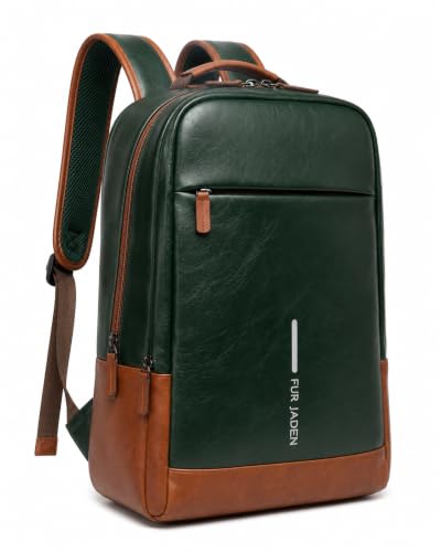 Image of FUR JADEN Anti Theft Number Lock Backpack Bag with 15.6 Inch Laptop Compartment,Organizer Pocket for Men Women Boys Girls (Tan & Green)