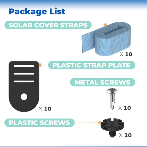 ANTOBLE Tube and Solar Cover Fastening Kit, FGHDWFASPK Pool Solar Cover Straps Clips Reel Attachment Kit for Feherguard Inground and Aboveground Pool Roller - Thumbnail 5