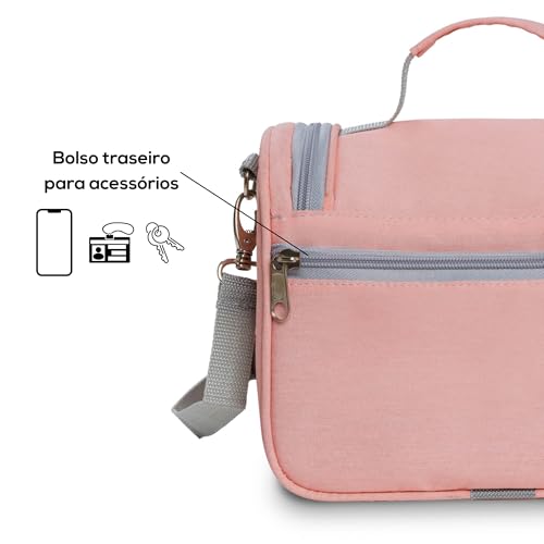 Bolsa Lancheira Térmica Impermeável, PGH, Modelo COMPACT MINI - Capacidade de 4 Litros (Rosa)