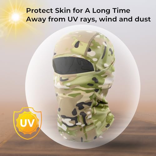 3 Pieces Balaclava Face Mask Men Ski Mask for Men, Summer Breathable Full Face Cover Masks for Motorcycle Cycling Skiing Hunting Outdoor Winter Black White Camouflage