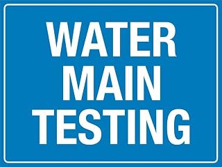 Water Main Testing Rustic 16"x12" Metal Sign - Outdoor & Home Wall Decor for Cafe, Bar & Kitchen