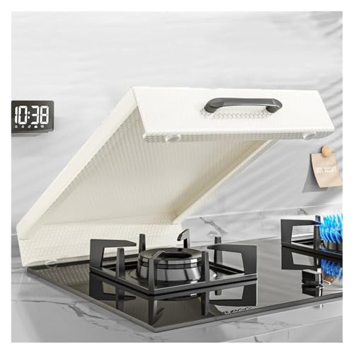 QSTGX Gas Stove Cover Board Countertop Rv Stove Top Cover L-Shaped Folded Edge Non-Slip Footpads(A,40x48x7cm)
