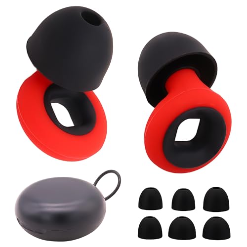 Tapones de oídos moto, protección auditiva reutilizable de alta fidelidad, incluye 4 tamaños XS/S/M/L, silicona suave, reducción de ruido viento, aptos para casco, dormir y festivales, lavables