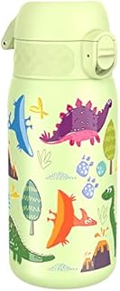 Ion8 Leak Proof Kids Water Bottle, Stainless Steel, Dinosaurs, 400 ml 13 oz, I8SS400PGDINO