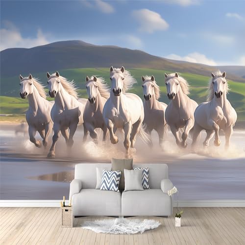 Papier peint Photo intissé 150 x 105 cm- Cheval qui court - Décoration Murale Poster Salon Chambre à Coucher Chambre pour Enfants- Géant Affiche Décoration