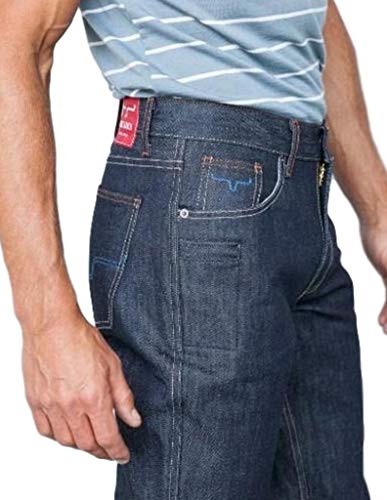 Kimes Ranch Men's Raw Dillon Relaxed Fit Bootcut Jeans Blue 36L 38W #TOP1