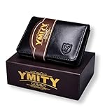 Ymity Carteira Masculina 100% Couro Legítimo Formato L Mini Pequena com Porta Moedas