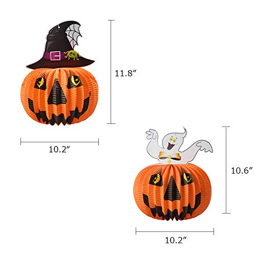 Halloween Party Supplies Hanging Paper Fans Honeycomb Balls Tissue Pom Pom Banner Tassel Garland Balloon Set Decoration Black Orange (Halloween Style 2) #TOP4