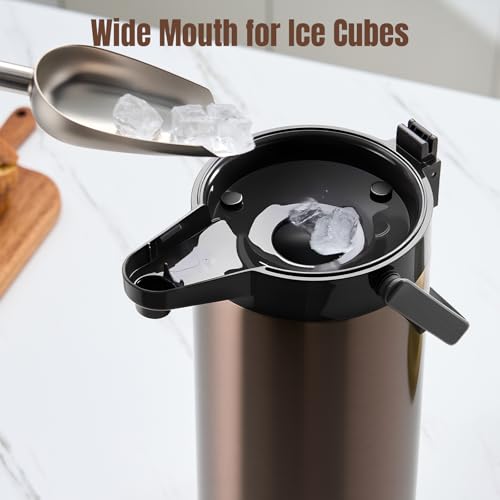 PARACITY Upgraded Airpot Coffee Carafe with Double Pump, Stainless Steel Drink Dispenser for Hot/Cold Beverage with Lazy Susan Base, Coffee Termos Para Cafe for Hot Cocoa for Parties by PARACITY - Image 2
