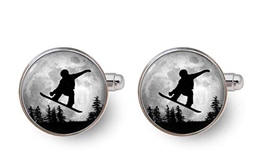 Mancuernillas Death Devil con diseño de snowboarder miniatura 1
