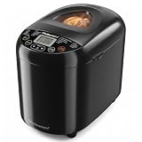 Elite Gourmet - Máquina automática de pan de 2 libras, sartén de cerámica | 3 tamaños de pan, sin gluten, masa y mermelada, temporizador de retraso de 15 horas, 60 minutos para mantener el calor