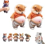 犬 お腹 シール 3D 柔らかいお腹 ぷにぷにシール 2個入り 3個入り かわいい スクイーズ ステッカー ストレス解消 携帯電話 冷蔵庫デコレーション 手帳用 日記帳用 车用 手芸用品 (A【犬 お腹 ランダム2枚セット】)