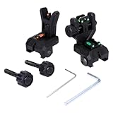Aecktech Fiber Optic Sights,with Green and Red Full Fiber Optics Dots Polymer Fiber Optics Sights Front and Rear Backup Sights (Black-Adjustmant)