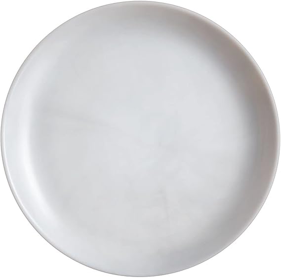Luminarc Diwali Marble - Grey Plate 19 cm - Pack of 6 - Opal - Microwave Safe and Dishwasher Safe - Durable and Durable