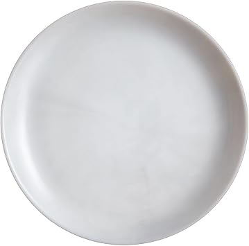 Luminarc Diwali Marble - Grey Plate 19 cm - Pack of 6 - Opal - Microwave Safe and Dishwasher Safe - Durable and Durable