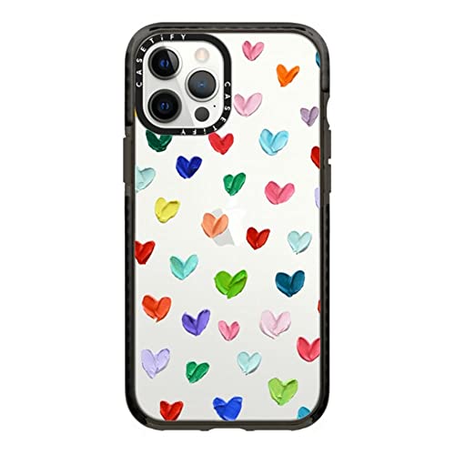 CASETiFY �C���p�N�g�P�[�X iPhone 12 Pro Max - Polka Daub Hearts - �N���A �u���b�N