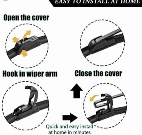 Image of Car Windshield Wiper Blades Suitable With Hyundai i10 Grand - Set of 2Pc (D-22, P-16)