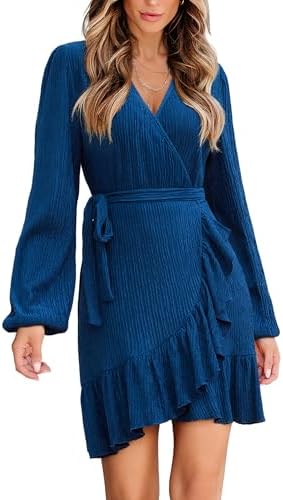 CUPSHE Womens Ruched Fall Dresses V...