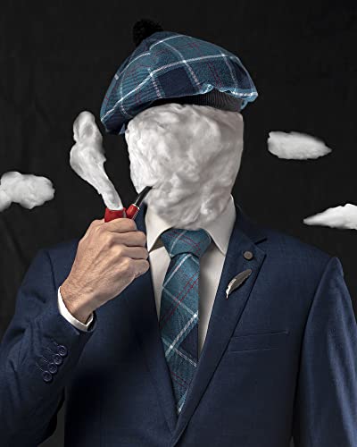 Image of Scottish Tam O' Shanter Hat Tartan Bonnet Pom Pom Wool Flat Cap One Size