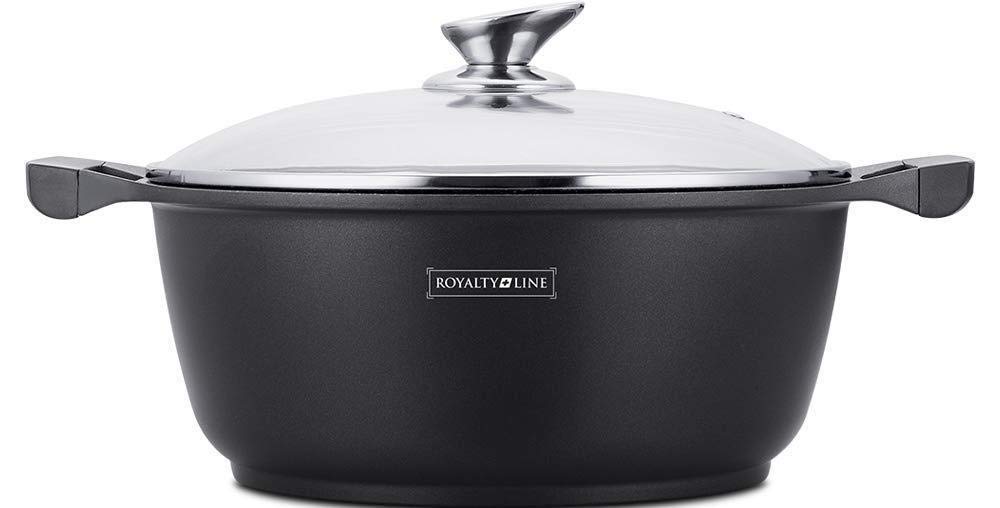 ROYALTY LINE, 30cm Marble Coated Saucepan + Glass Lid