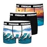 FREEGUN 3er-Pack Boxershorts mit schmalem Bund Sea