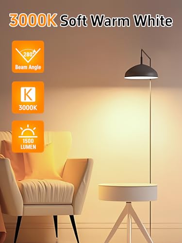 Image of 12 Pack LED Light Bulbs 100 Watt Equivalent, A19 15W Soft White 3000K, 1500 Lumens Super Bright E26 Standard No Flicker Energy Saving Lamp Bulb for Home, Bedroom, Office, 15000 Hrs, Non-Dimmable