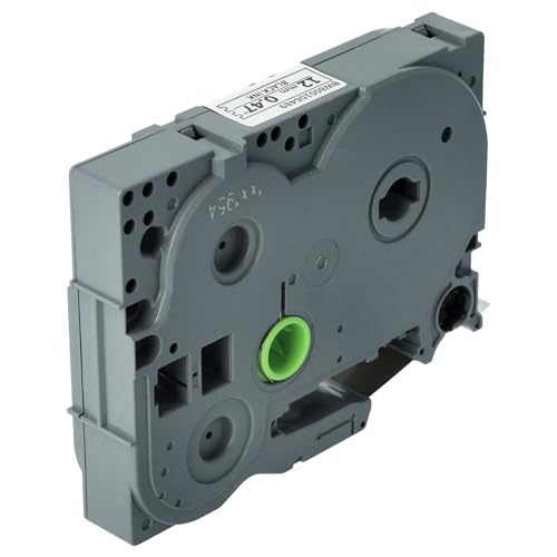 vhbw 3x Schriftband-Kassette kompatibel mit Brother PT H101C, H101GB, H101, H101TB, H105, H100R, H100P Etiketten-Drucker 12mm Schwarz auf Weiß