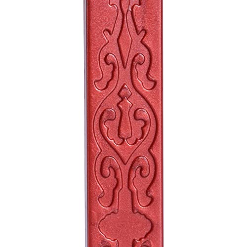 Yoption 5pc Sealing Wax Sticks - Vintage Totem Fire Manuscript Flashing Wine Red Wax Seal Sticks with Wicks