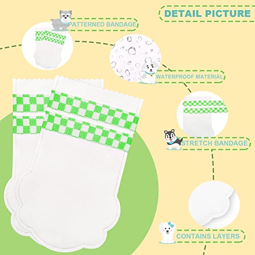 20Pcs Disposable Dog Booties,Dog Shoes,Wound Recovery Boot For Dogs,Paw Protectors,Waterproof And Non-Slip,Breathable Lightweight Dogs Boots For Small Medium Large Dogs. (Large(Green Plaid) 2) #TOP2