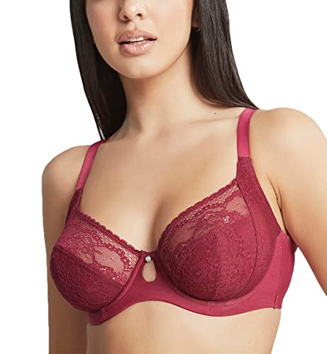 Cleo By Panache Women's Alexis Low Front Balconnet Bra, Berry, 34G #TOP7