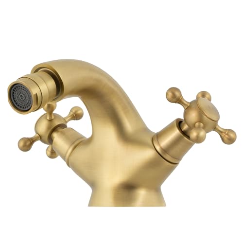 VALAZ Robinet de bidet rétro doré vieilli design vintage bicommande Seria Adaja
