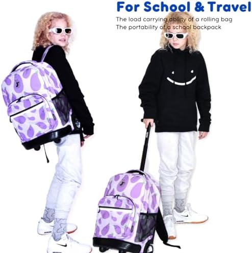 J World Sunrise Kids Rolling Backpack for Girls Boys. Roller Bookbag With Wheels For School