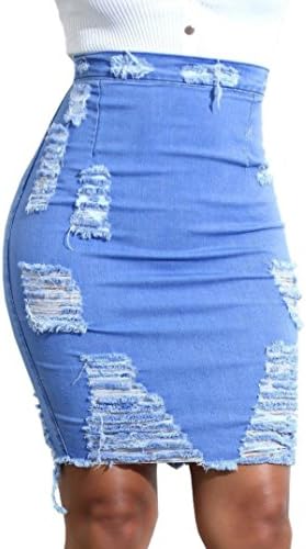 Womens Ladies Distressed Skirt 