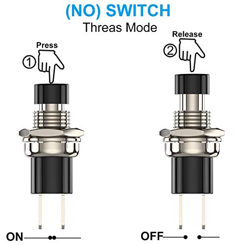 Interruptor momentáneo NC de 250V 1A con mini botón pulsador SPST para control preciso 2