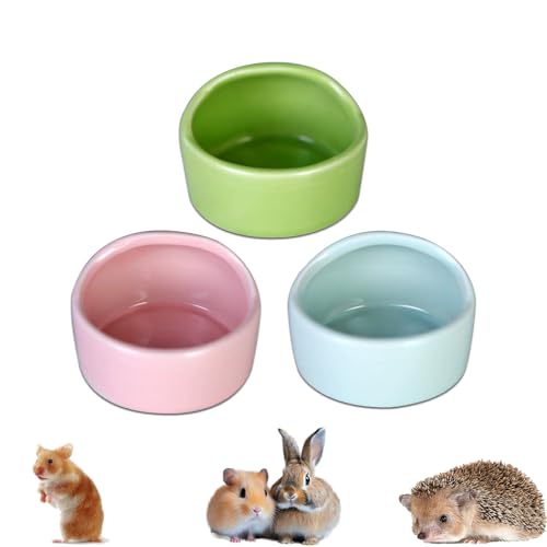 3 Stück Hamster Keramik Futterschalen Set Kleintiere Keramische Näpfe Meerschweinchen Futternapf Rennmaus zwerghamster Mäuse Anti-Biss Zubehör