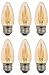 (6 Pack) Sylvania 79536-40 Watt Equivalent Vintage LED B10 Light Bulb E26 Medium Base Blunt Candle Tip 40W Retro Antique Edison Filament Warm Amber Glow (Not White) Indoor Outdoor Non Dimmable