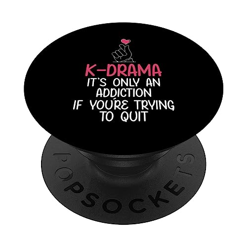 Korean Culture Kdrama K-Pop Watching K-Drama Telenovela PopSockets Swappable PopGrip, Black