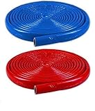 6mm NMC Isolierschlauch 15/18/22/28/35 10m Rohrisolierung BLAU/ROT (6mm x 18mm x 10m, Blau)