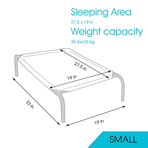 Phyex Heavy Duty Steel-Framed Portable Elevated Pet Bed, Elevated Cooling Pet Cot, 33" L X 19" W X 7.5" H(S, Blue) #TOP5
