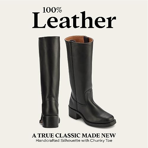 Frye Campus 14L Iconic Tall Boots For Women Crafted From Signature Montana Leather With Goodyear Welt Construction And Stacked Leather Heel – 13” Shaft Height, Black Leather-8.5M #TOP3
