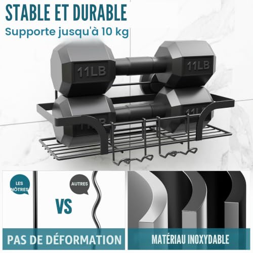 Panier de douche à ventouse robuste et stable en acier inoxydable sans perçage - 4