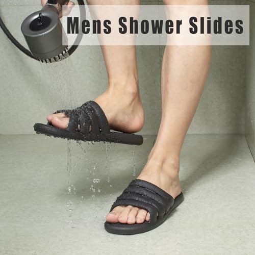 Image of FINLEEO Shower Sandals with Drainage Holes - Quick Drying Bathroom & Gym Slippers for Men and Women
