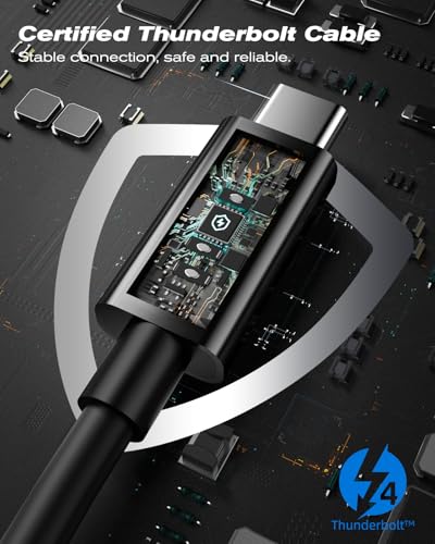 Image of Thunderbolt 4 Cable, 3.3ft USB C to USB C Cable 240W Fast Charging, Blazing 40Gbps Data, Dual 8K /4K Video Output, for iPhone 16 MacBook Pro Air iPad Laptop and More-（Thunderbolt 4 Certified）